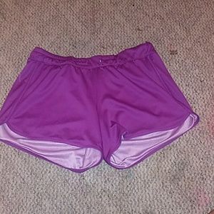 Purple silky shorts